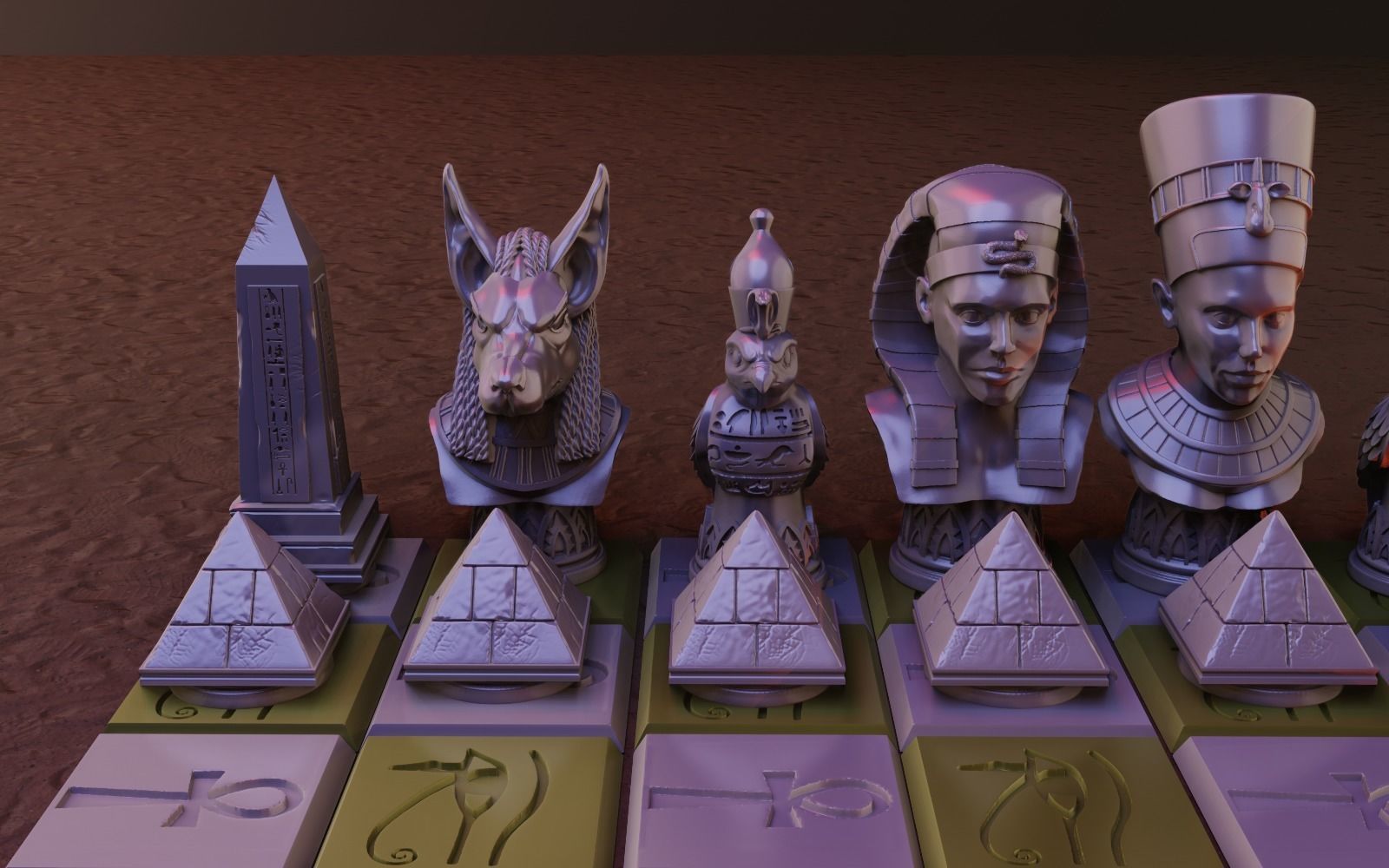 Egyptian chess 3D print model_8