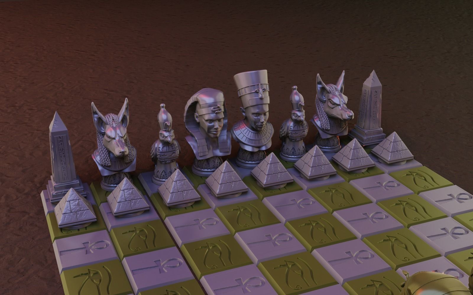Egyptian chess 3D print model_5