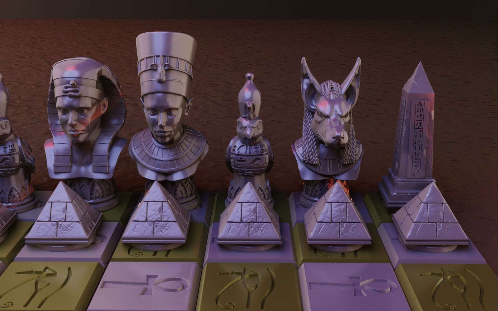 Egyptian chess 3D print model_10