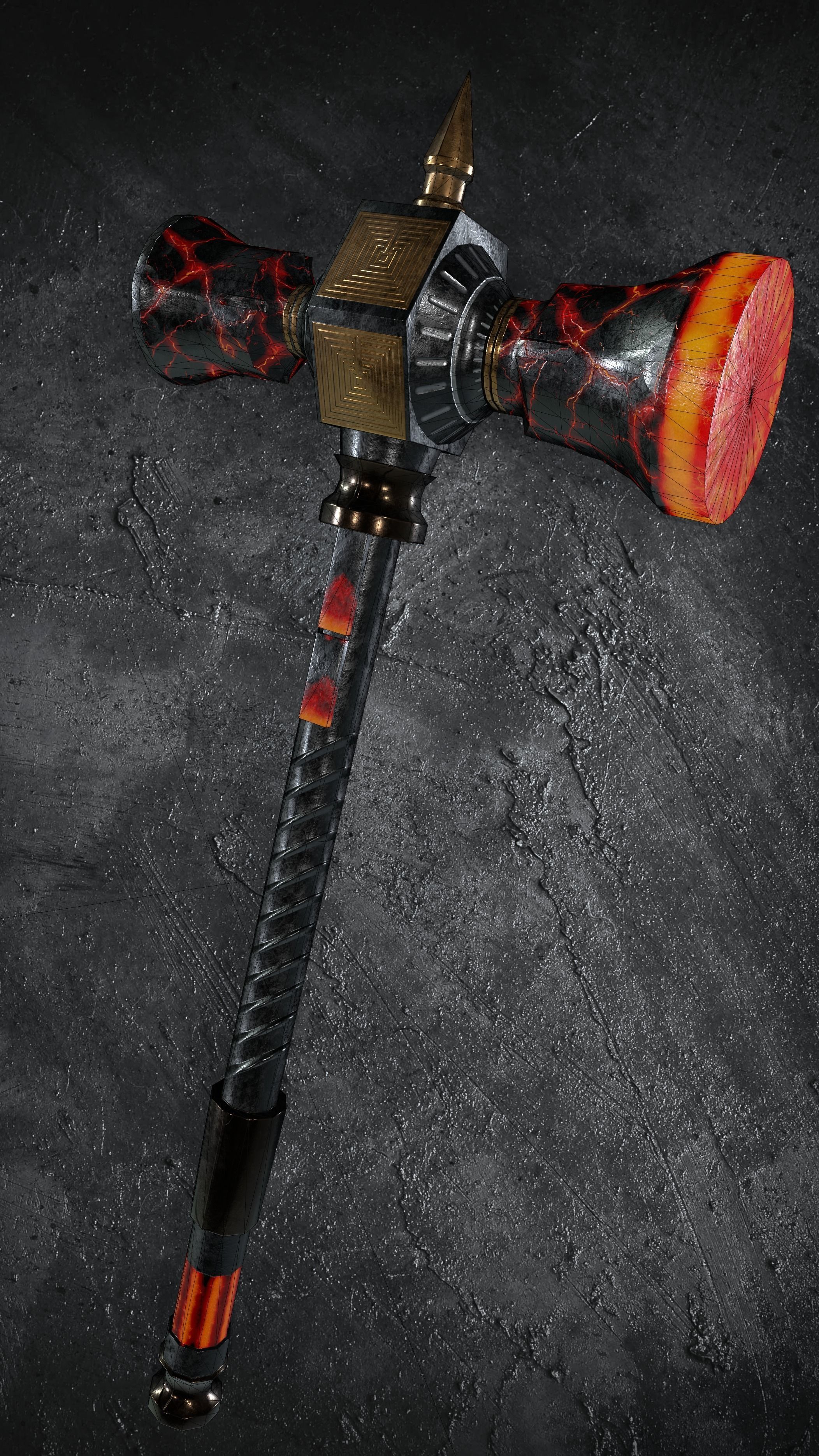 The Hammer of Hephaestus Low-poly 3D model_3