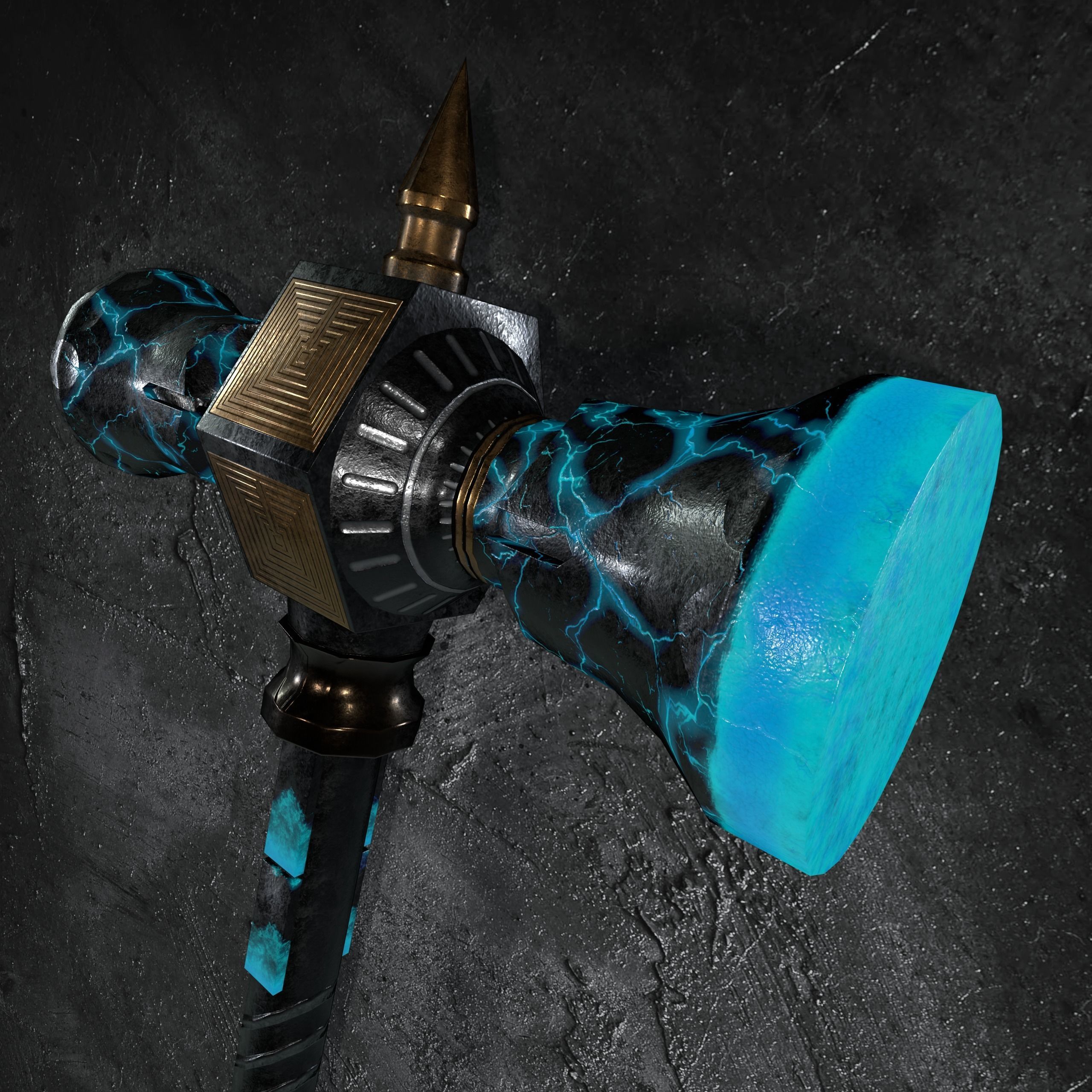 The Hammer of Hephaestus Low-poly 3D model_6