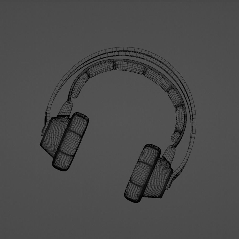 Simple Pink Headphone 3D model_2