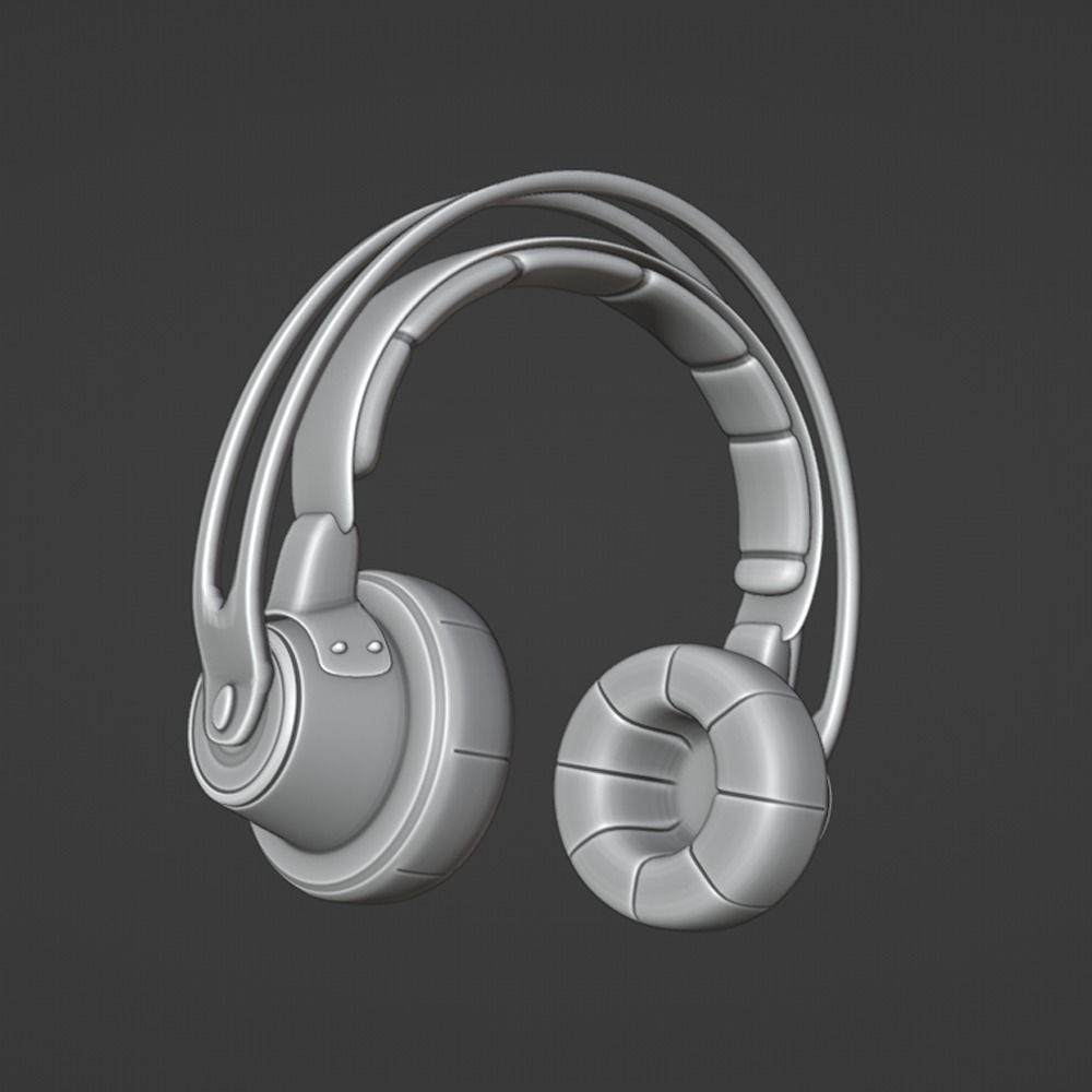 Simple Pink Headphone 3D model_1
