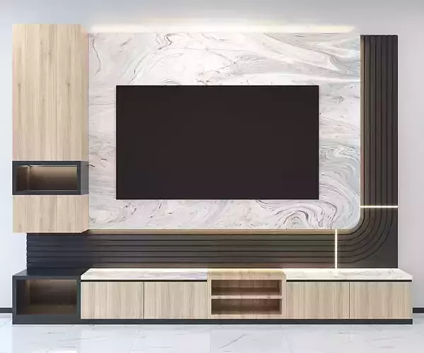 TV WALL UNIT-3D-MODEL