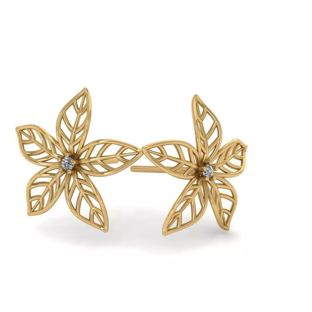 Flower earring 3D print model