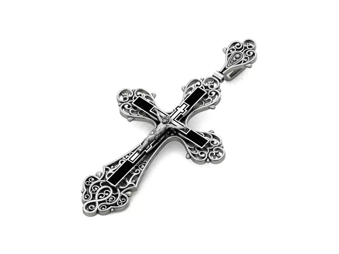 patterned cross orthodox with the crucifix of jesus drinking 992 3D print model