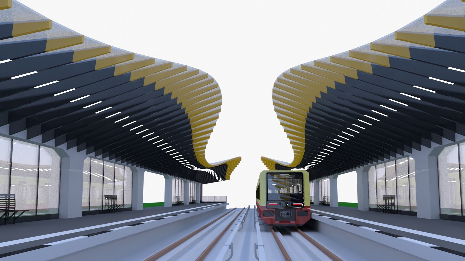 Berlin S-bahn station II 3D model_2