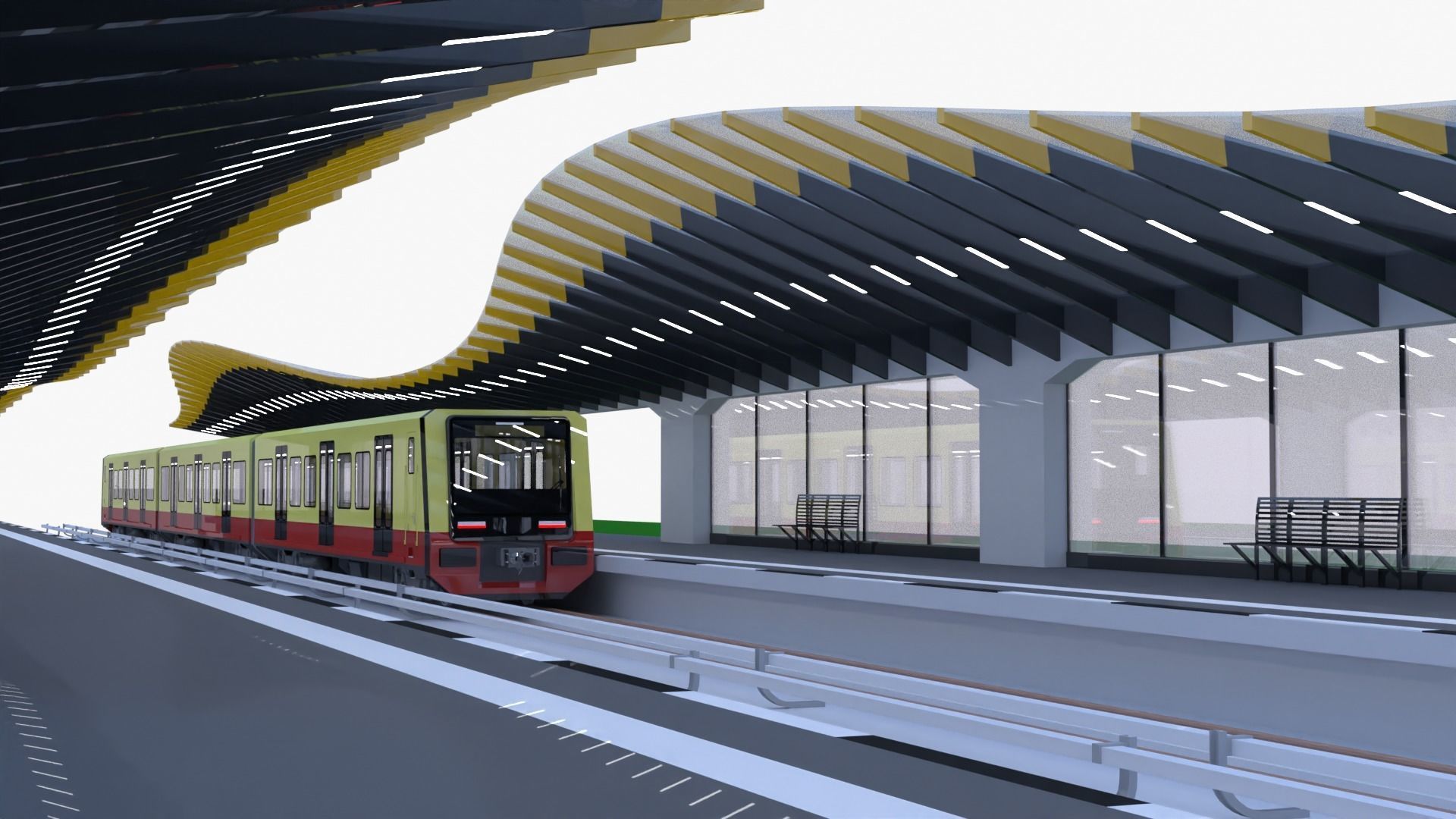 Berlin S-bahn station II 3D model_6