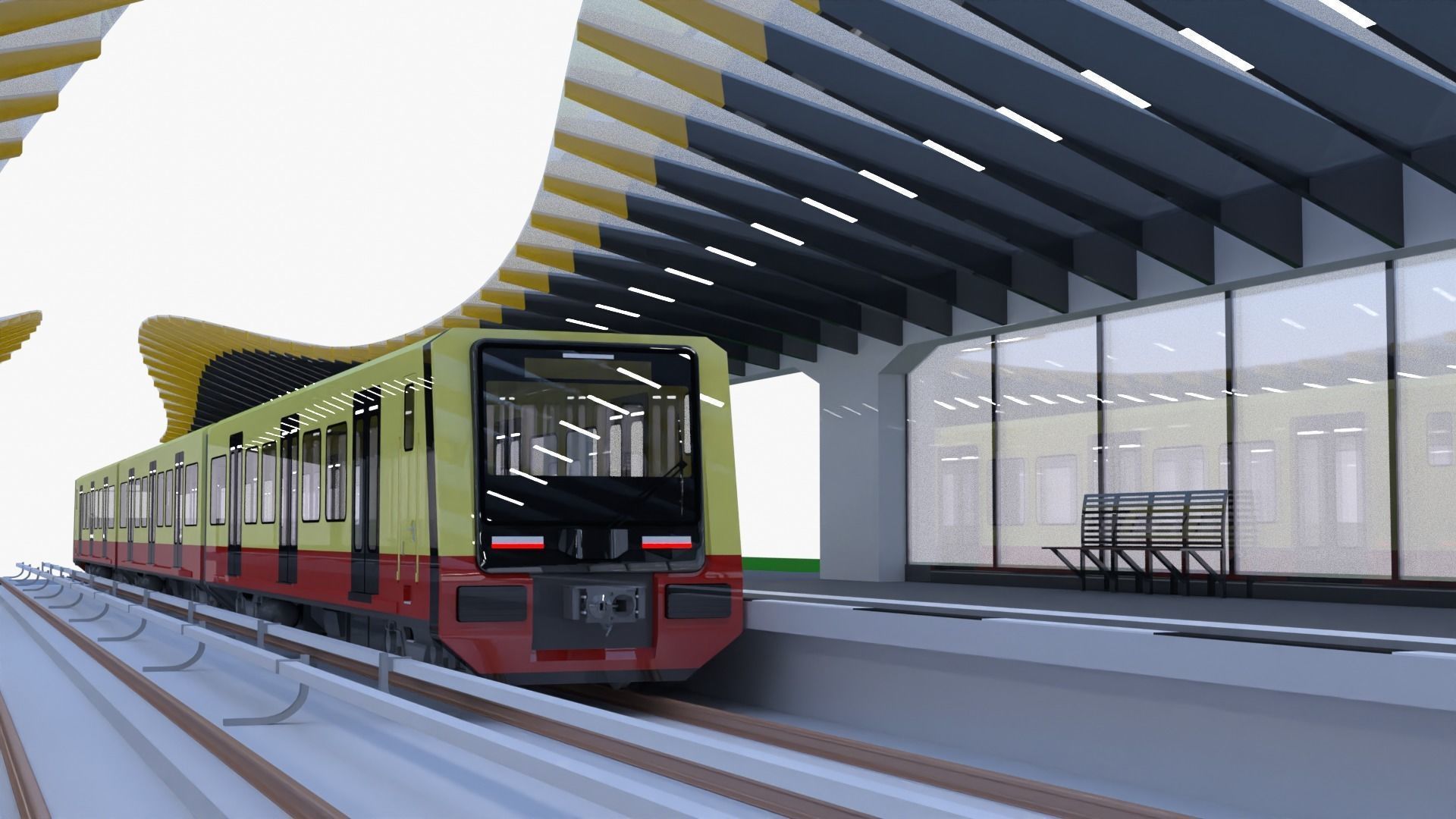 Berlin S-bahn station II 3D model_8