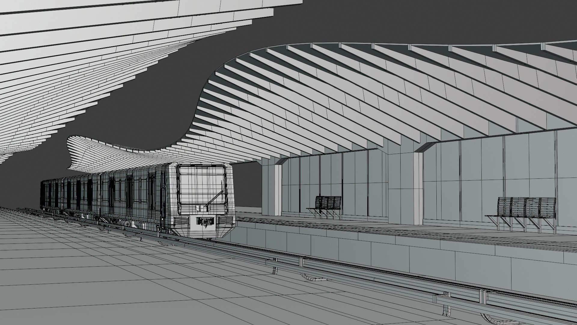 Berlin S-bahn station II 3D model_7