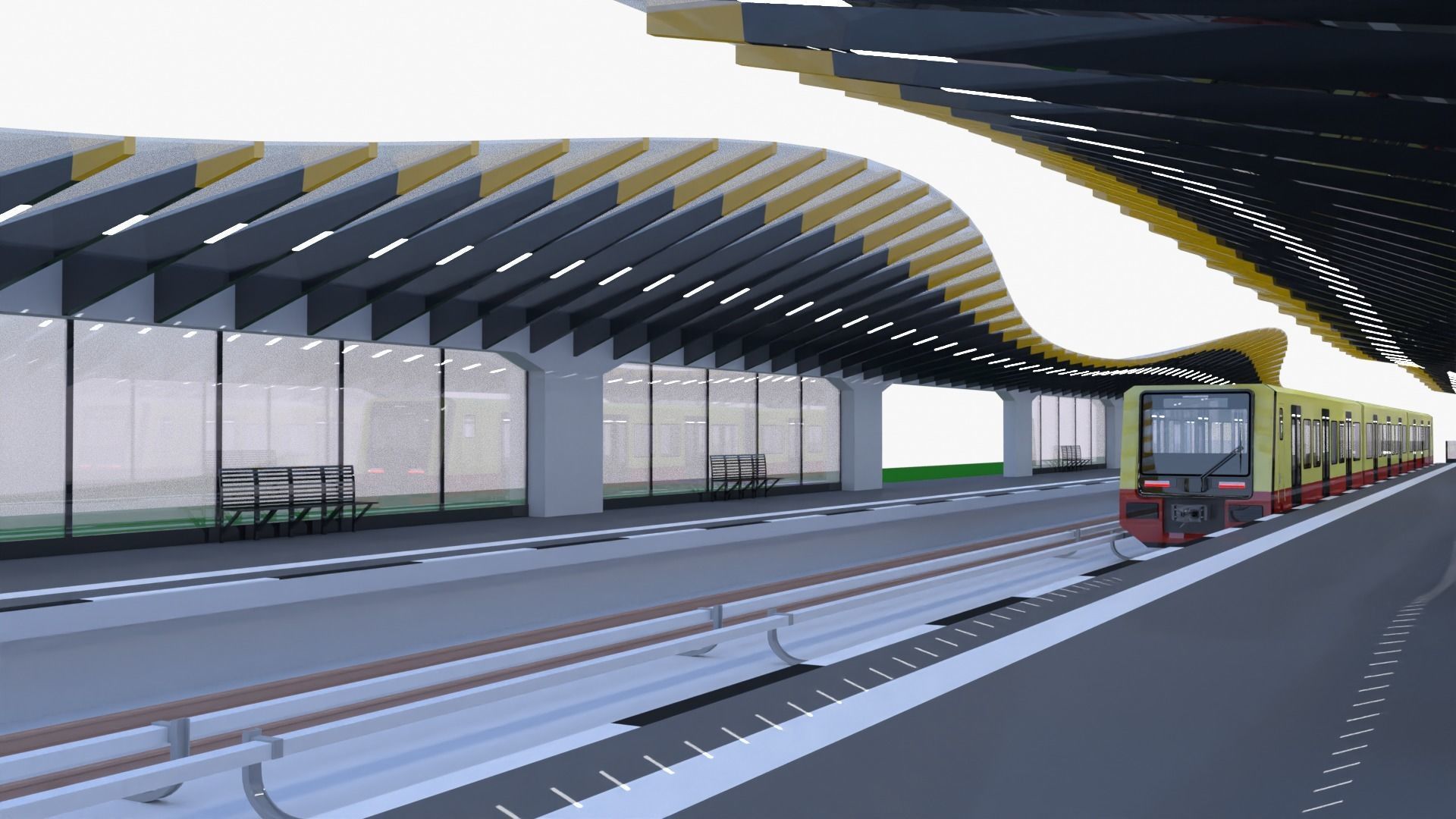 Berlin S-bahn station II 3D model_9