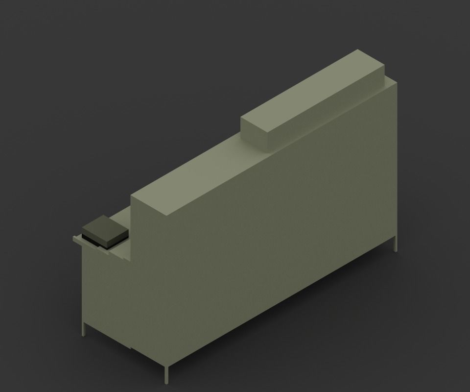 iBM 7094 Replica Vintage 1960s Mainframe computer Low-poly 3D model_3