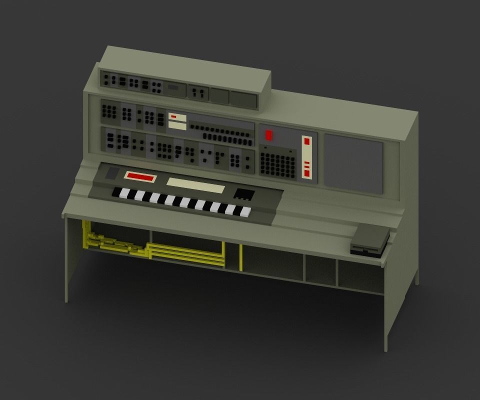 iBM 7094 Replica Vintage 1960s Mainframe computer Low-poly 3D model_1