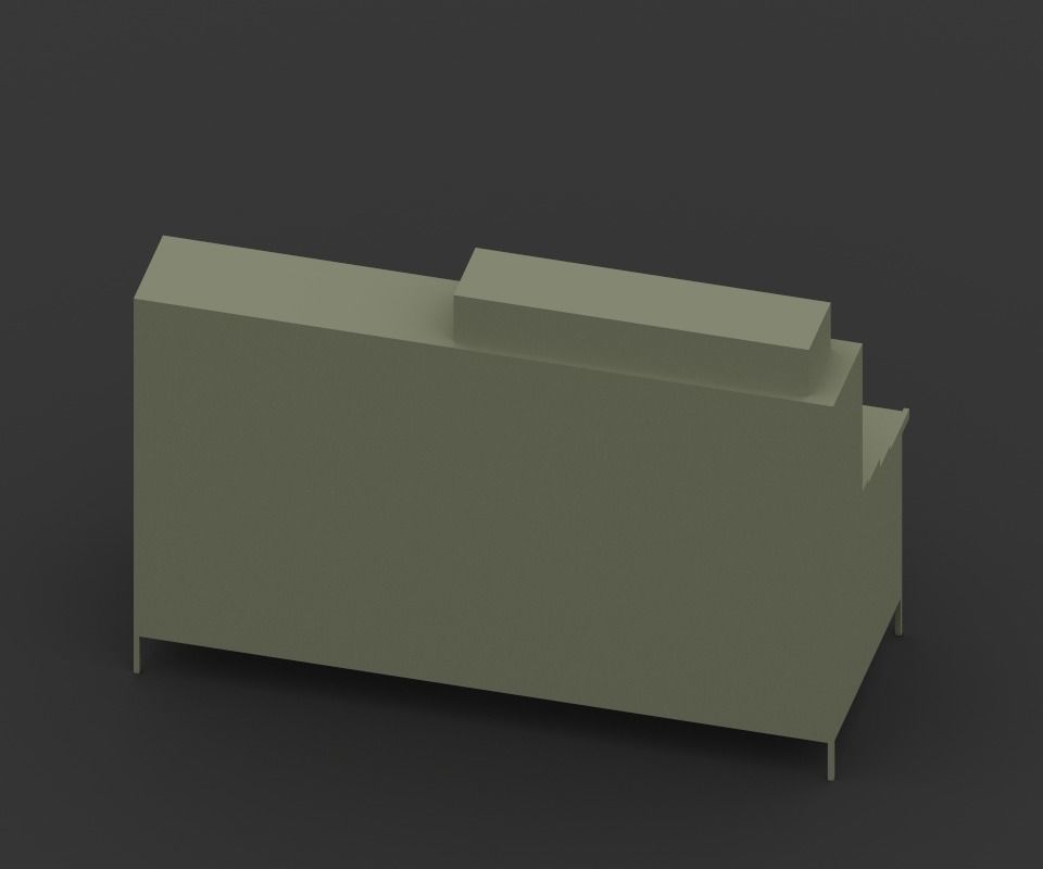 iBM 7094 Replica Vintage 1960s Mainframe computer Low-poly 3D model_4