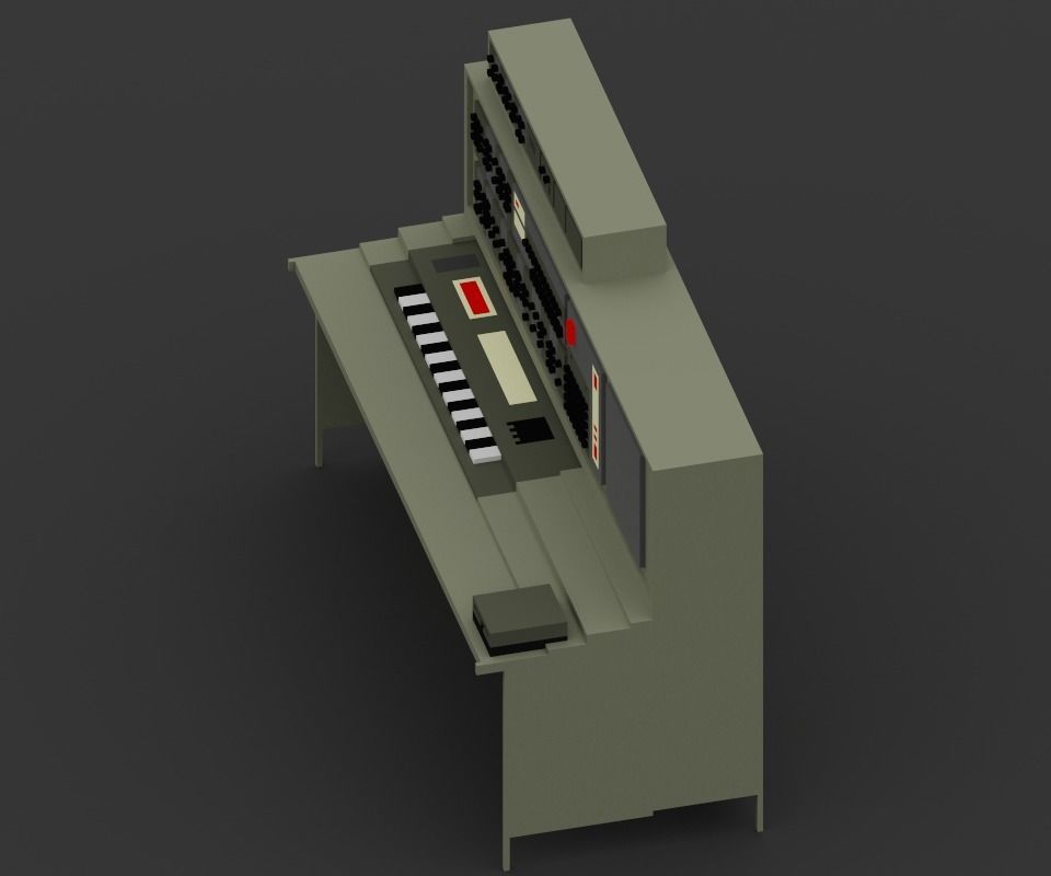 iBM 7094 Replica Vintage 1960s Mainframe computer Low-poly 3D model_2