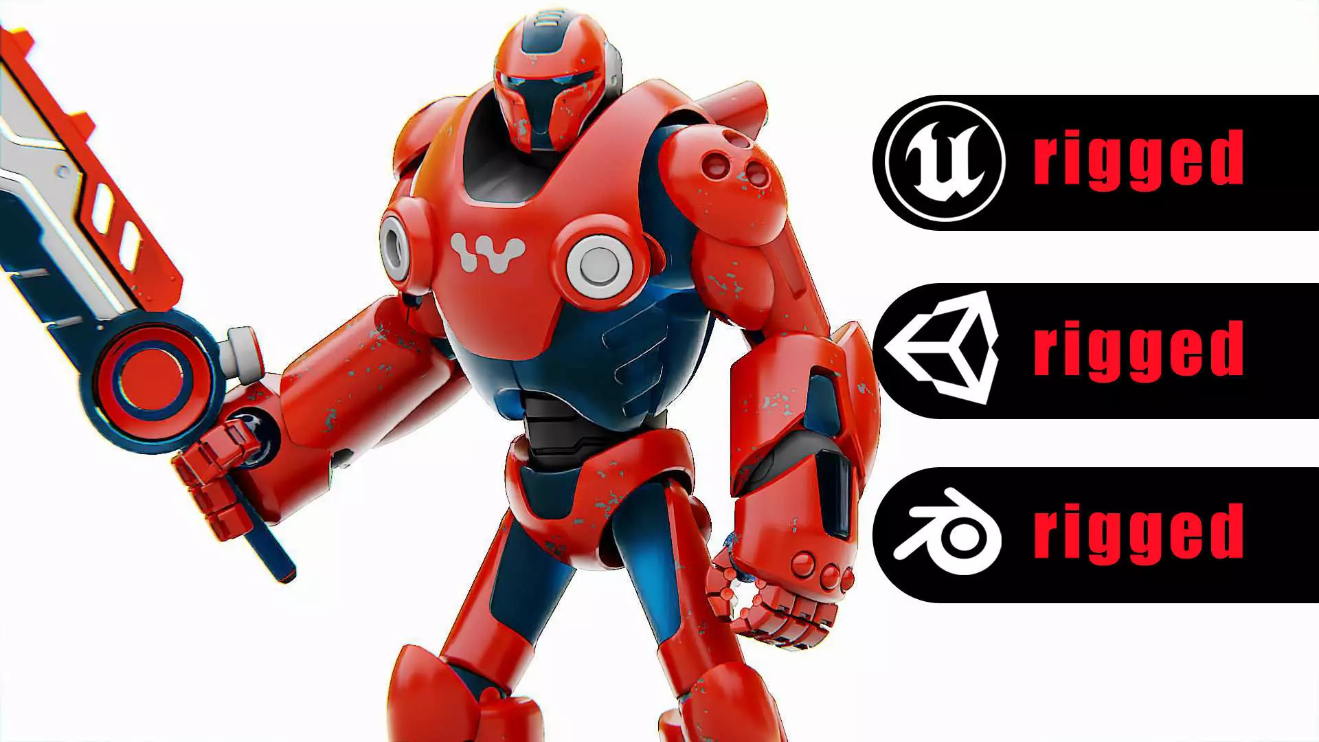 BATTLE DROID X-5000 Rigged for Unreal Engine - Unity - MIXAMO 3D model_0