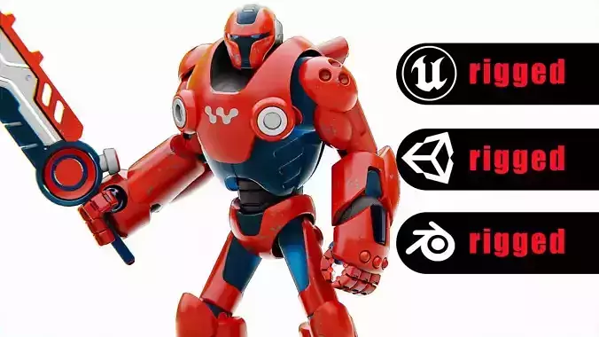 BATTLE DROID X-5000 Rigged for Unreal Engine - Unity - MIXAMO 3D model
