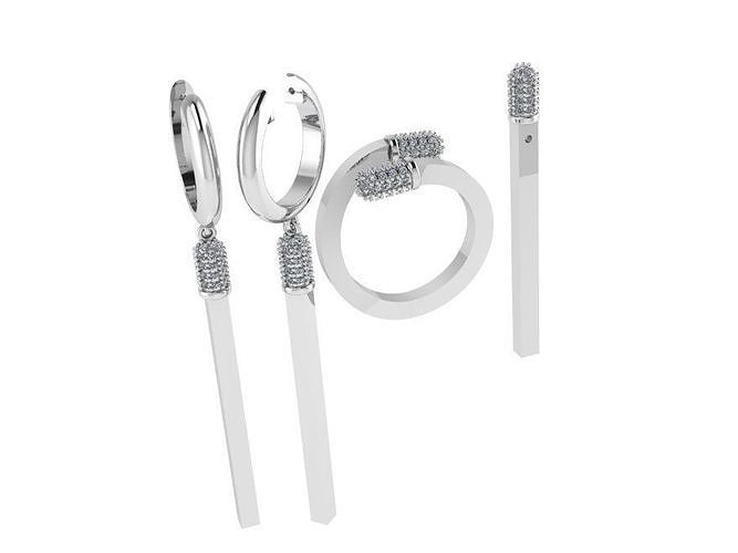 Match Earring Ring Set 0488 3D print model