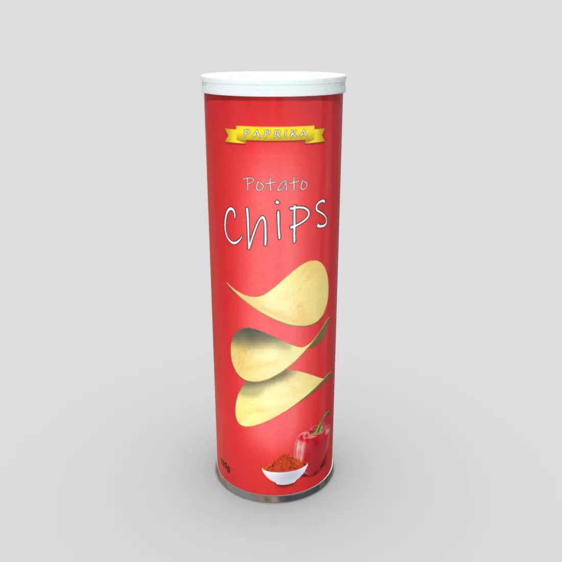 Potato Chips Tube Low-poly 3D model