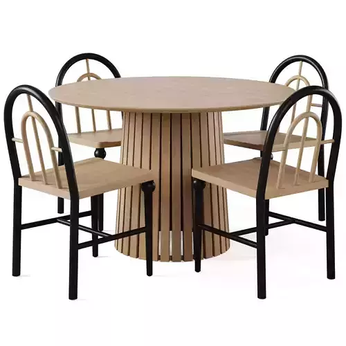 Dining Table Christo and Chair Fern 3D model