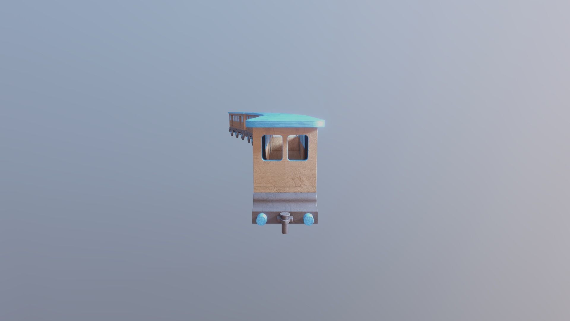 WOODEN LARGE TRAIN CARRIAGE TOYS - RogueFilmProductions Low-poly 3D model_1