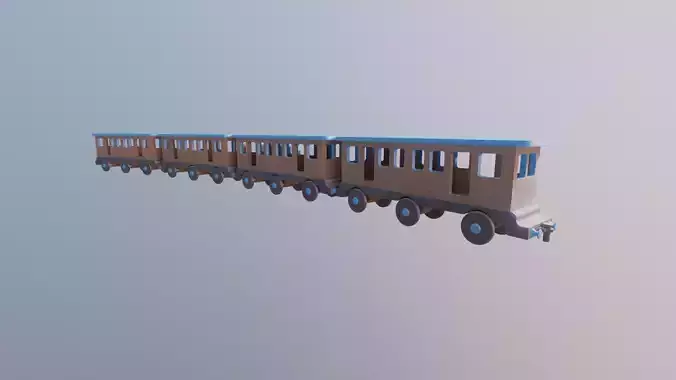 WOODEN LARGE TRAIN CARRIAGE TOYS - RogueFilmProductions Low-poly 3D model