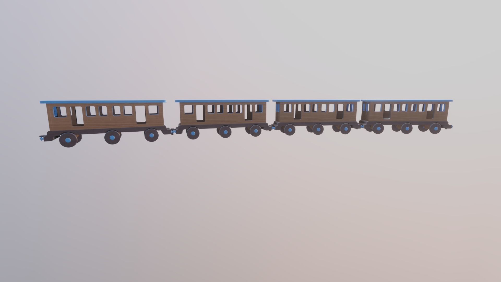 WOODEN LARGE TRAIN CARRIAGE TOYS - RogueFilmProductions Low-poly 3D model_7