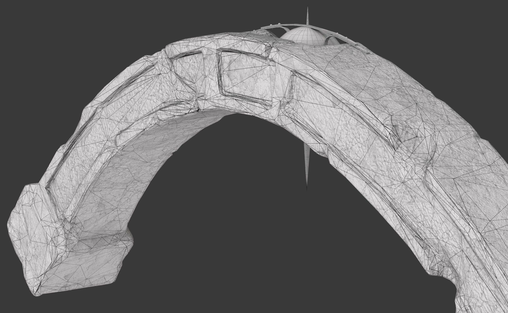 BlackStone Arch with Ornaments Low-poly 3D model_16