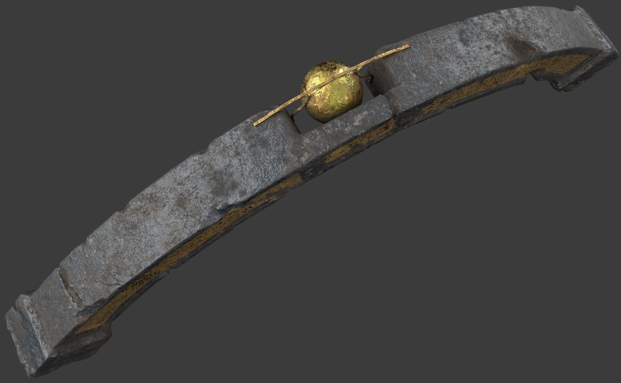 BlackStone Arch with Ornaments Low-poly 3D model_10