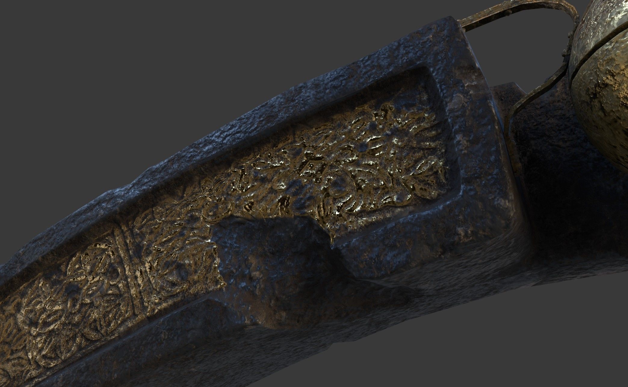 BlackStone Arch with Ornaments Low-poly 3D model_11