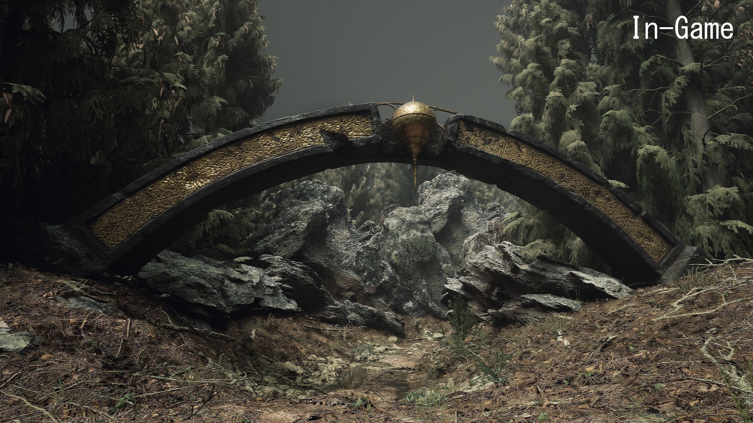 BlackStone Arch with Ornaments Low-poly 3D model_1