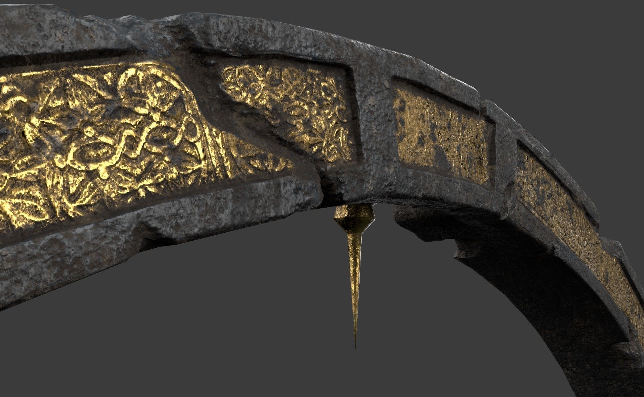BlackStone Arch with Ornaments Low-poly 3D model_7