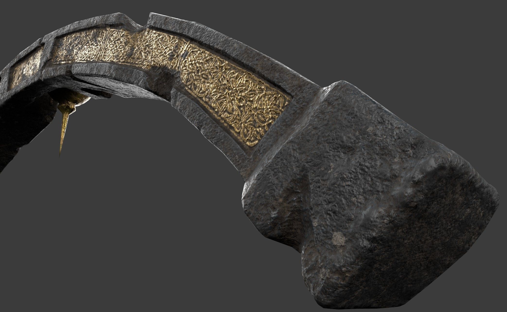 BlackStone Arch with Ornaments Low-poly 3D model_9