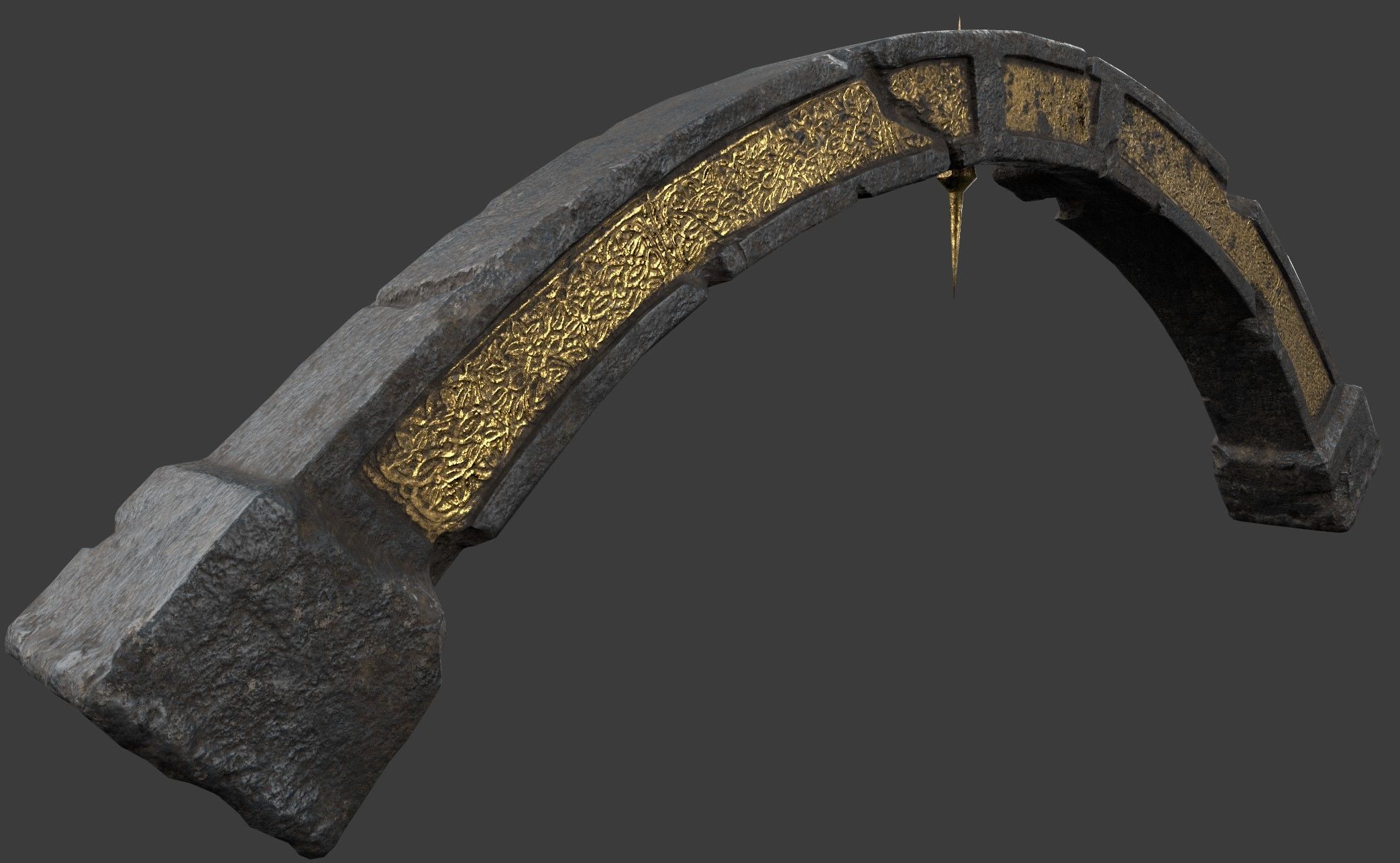 BlackStone Arch with Ornaments Low-poly 3D model_4