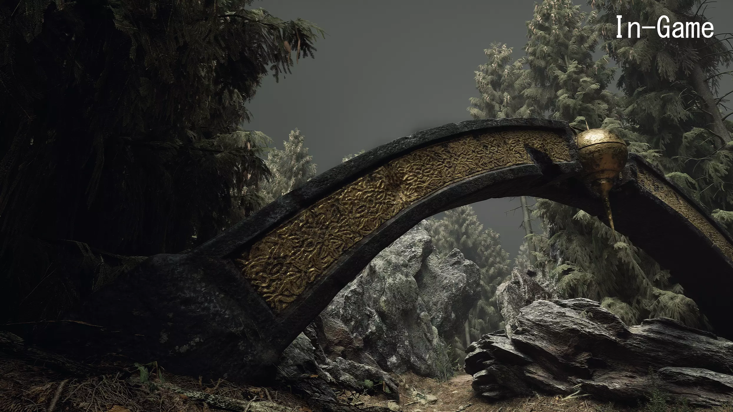 BlackStone Arch with Ornaments Low-poly 3D model_0