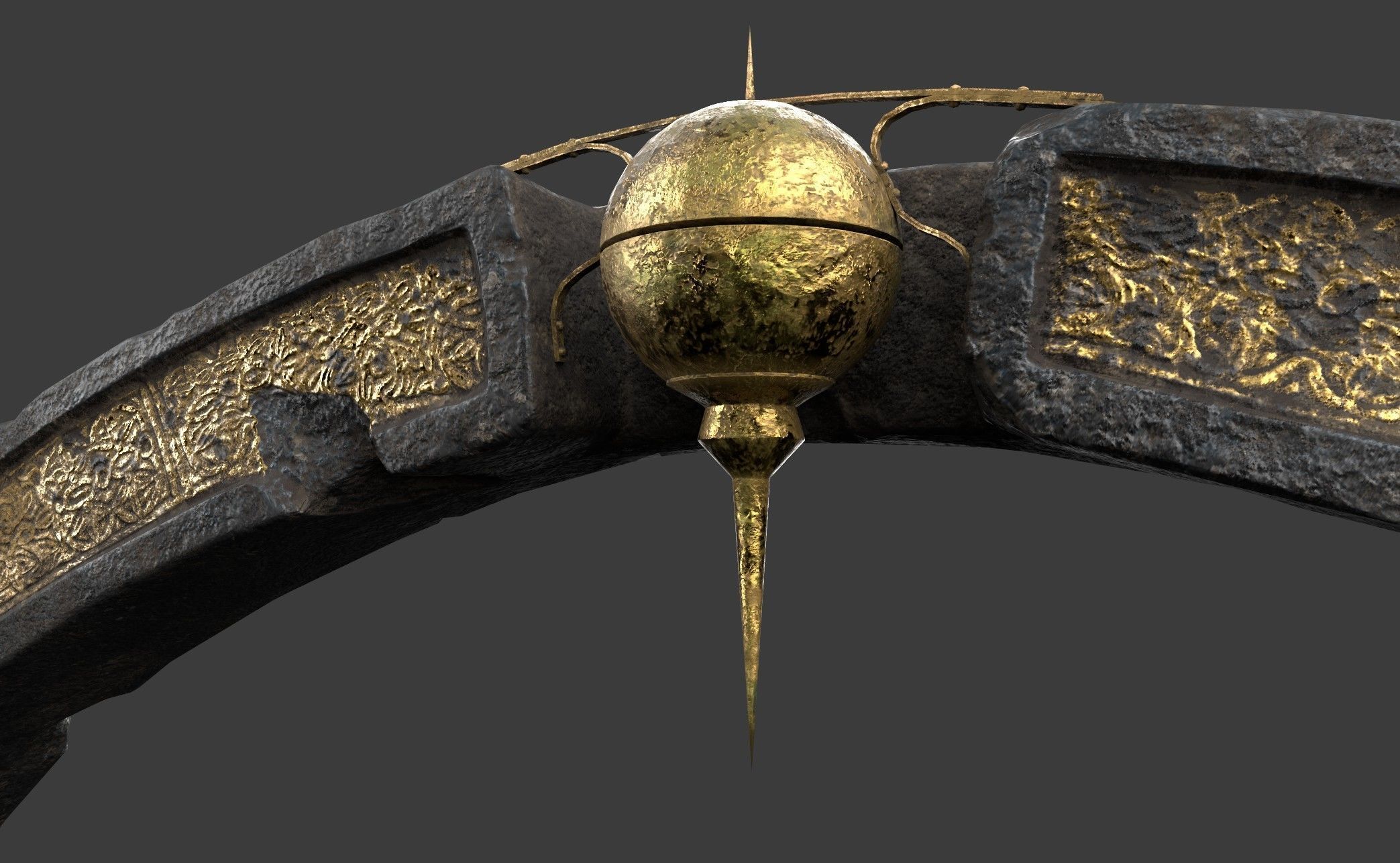 BlackStone Arch with Ornaments Low-poly 3D model_5