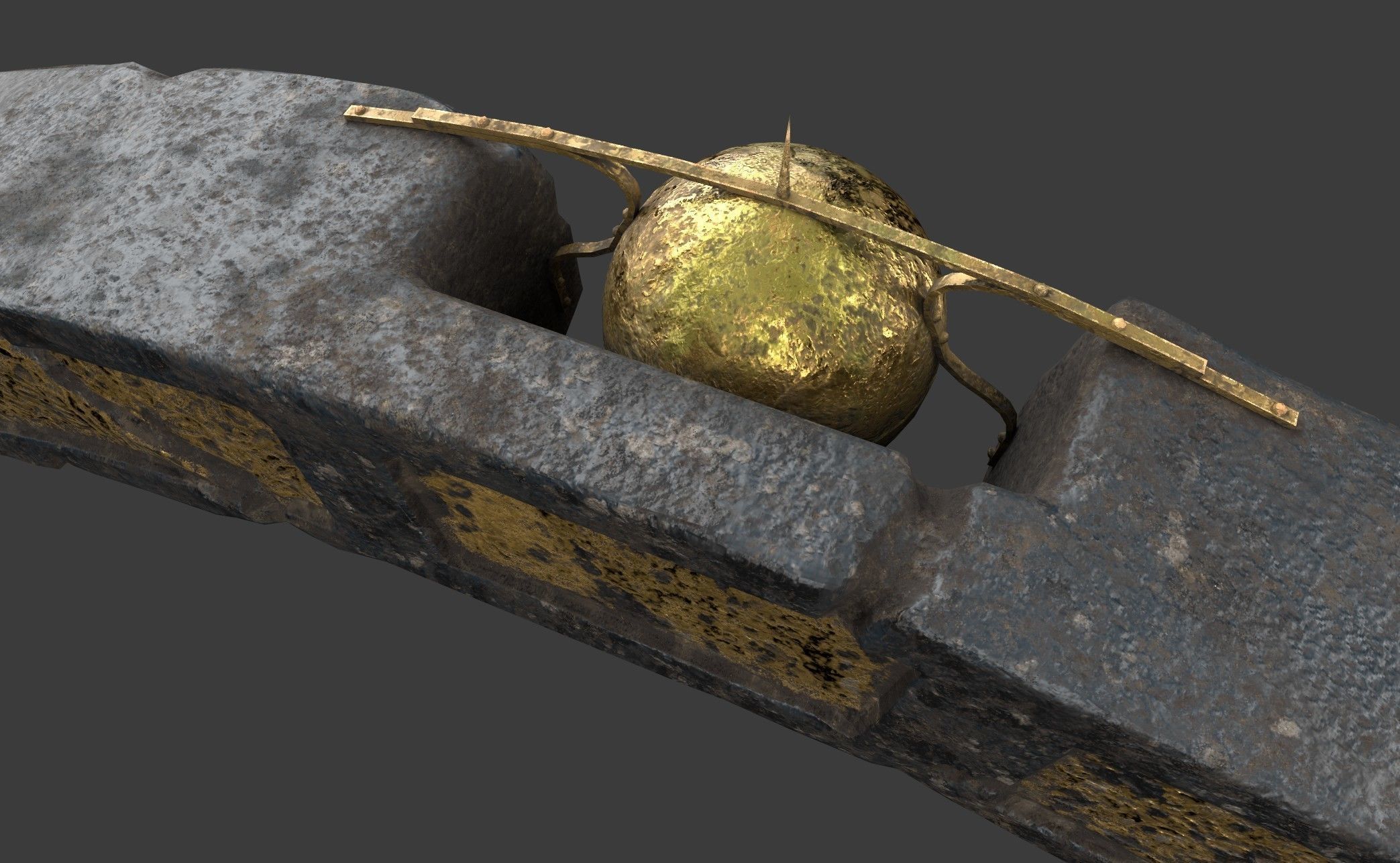 BlackStone Arch with Ornaments Low-poly 3D model_8