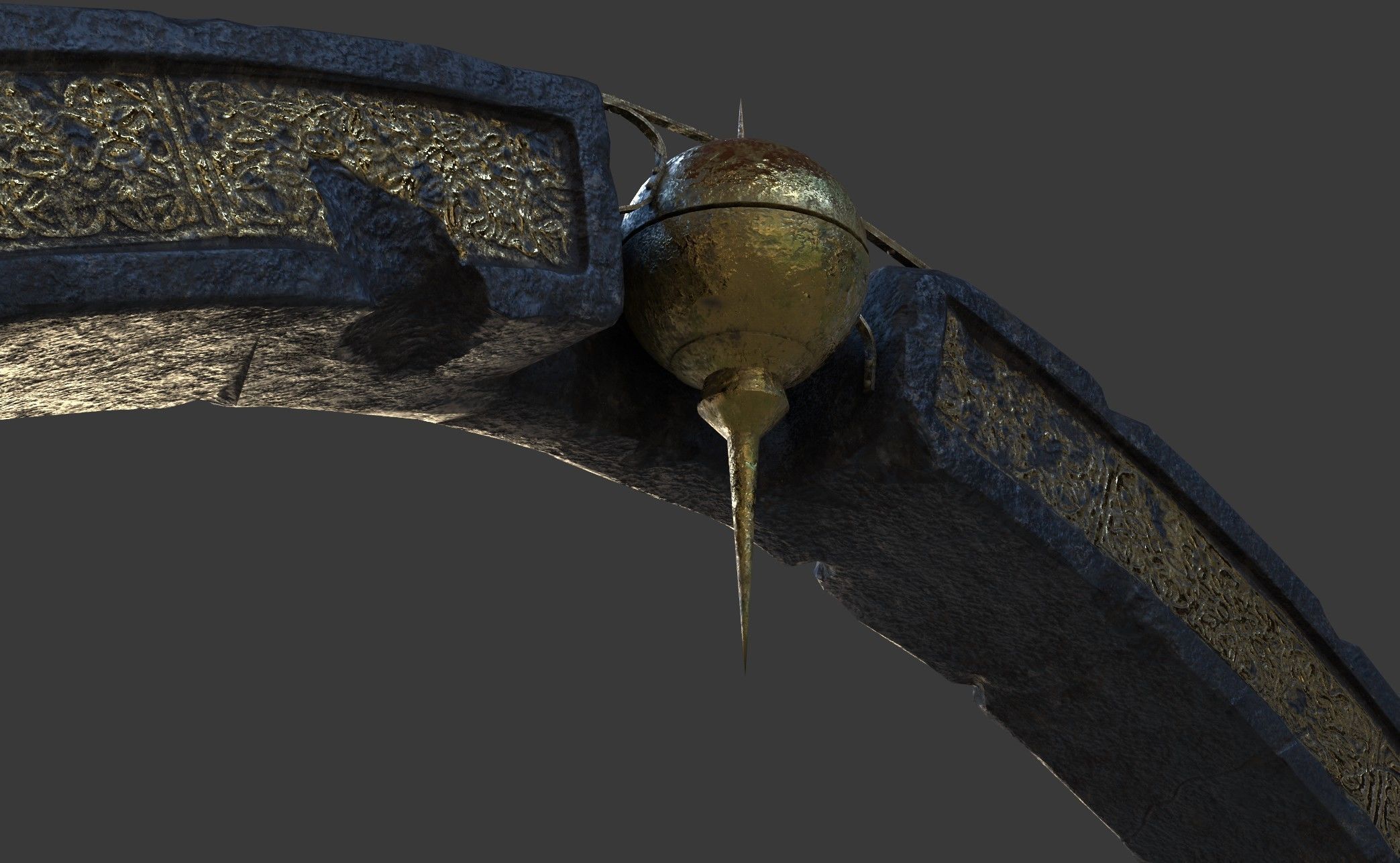 BlackStone Arch with Ornaments Low-poly 3D model_12