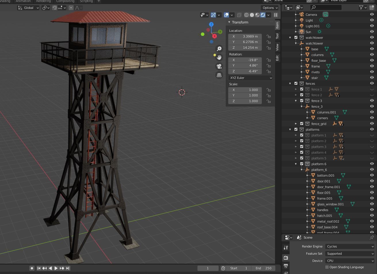 Watchtower set 01 3D model_17
