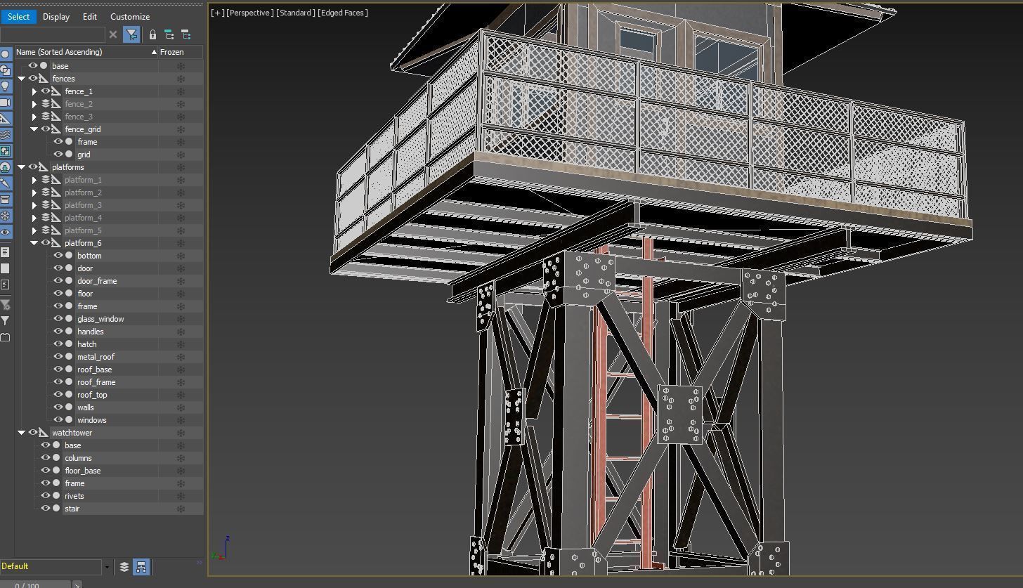 Watchtower set 01 3D model_16