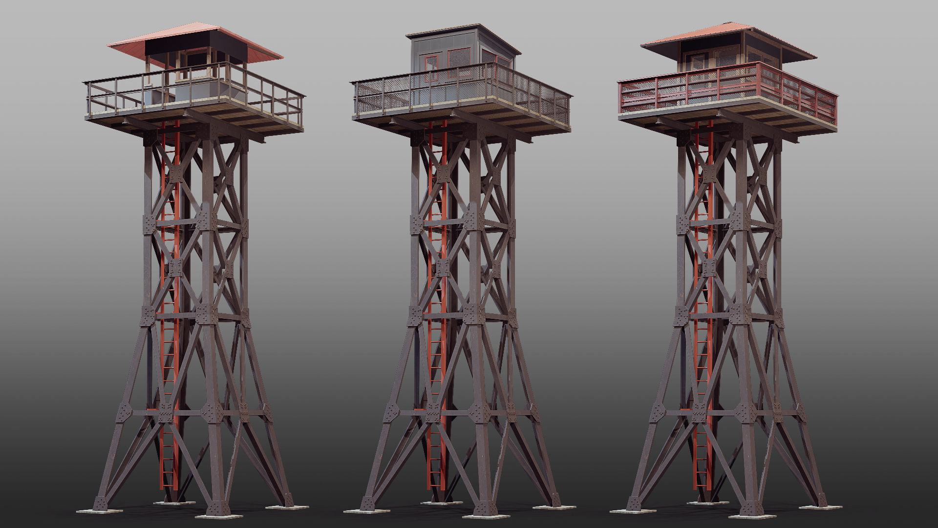 Watchtower set 01 3D model_2