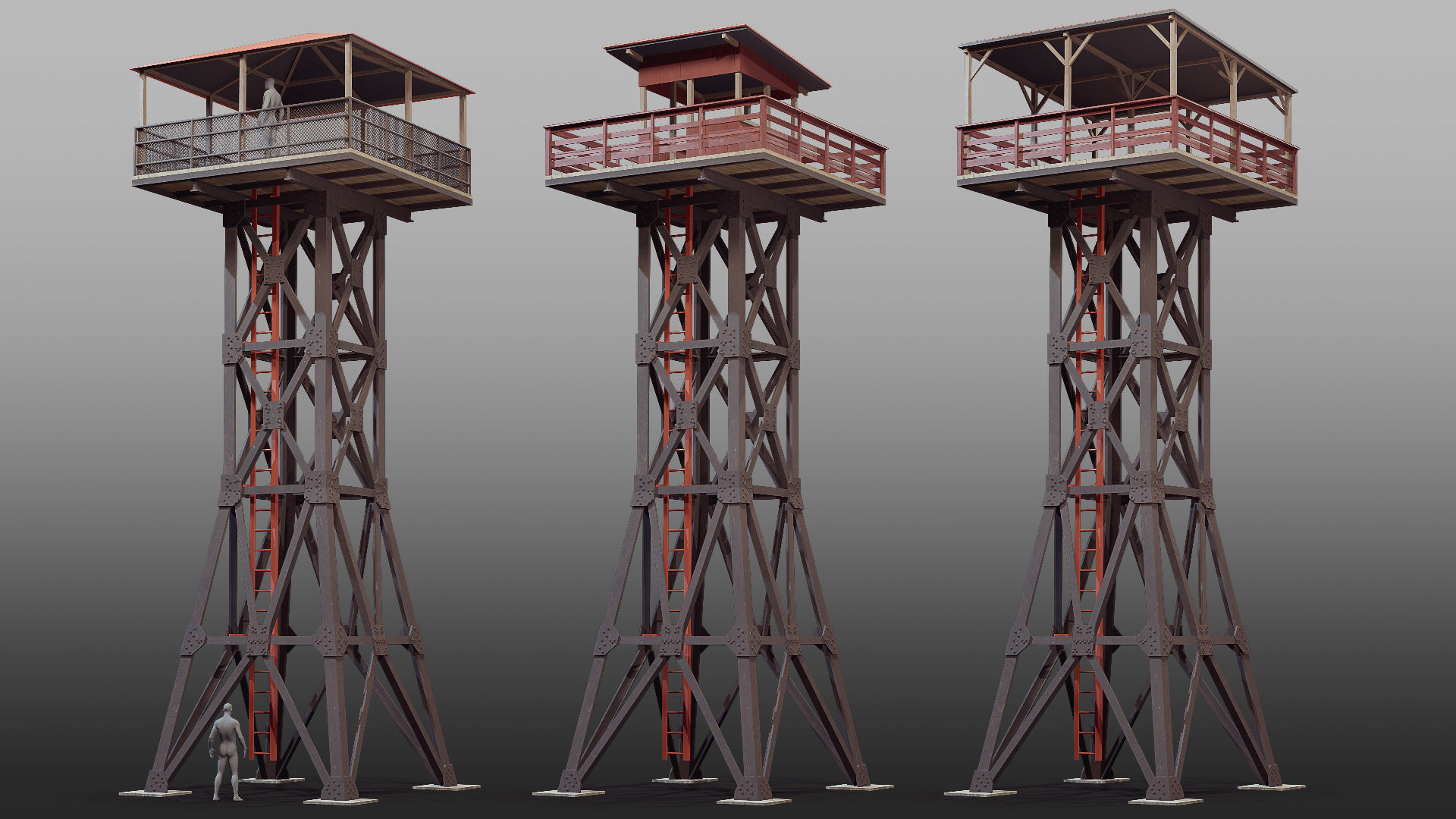 Watchtower set 01 3D model_1