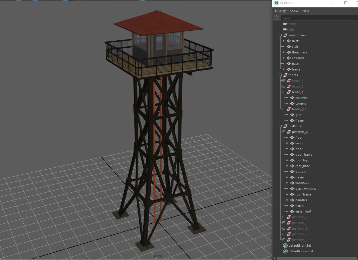 Watchtower set 01 3D model_11