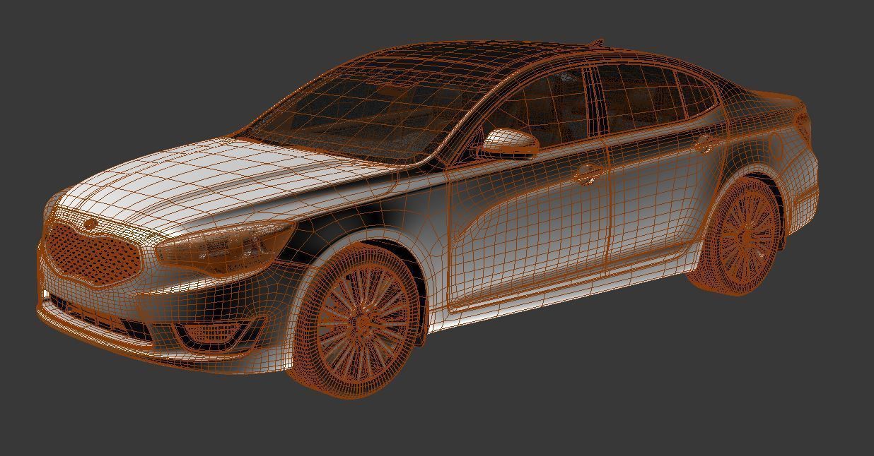 Kia Cadenza 2014  High  Quality Exterior 3D Model  3D model_3