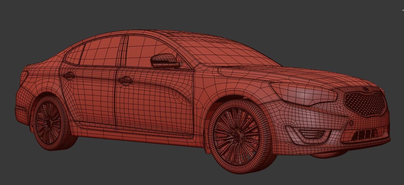 Kia Cadenza 2014  High  Quality Exterior 3D Model  3D model_4