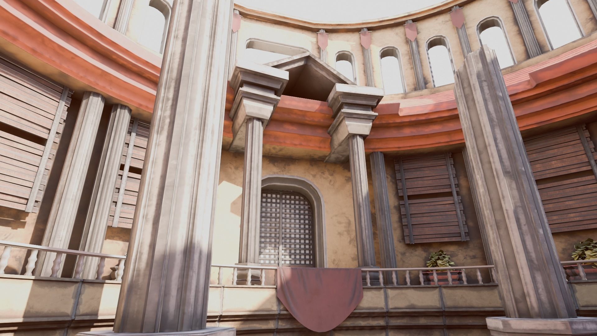 VR Arena Low-poly 3D model_6