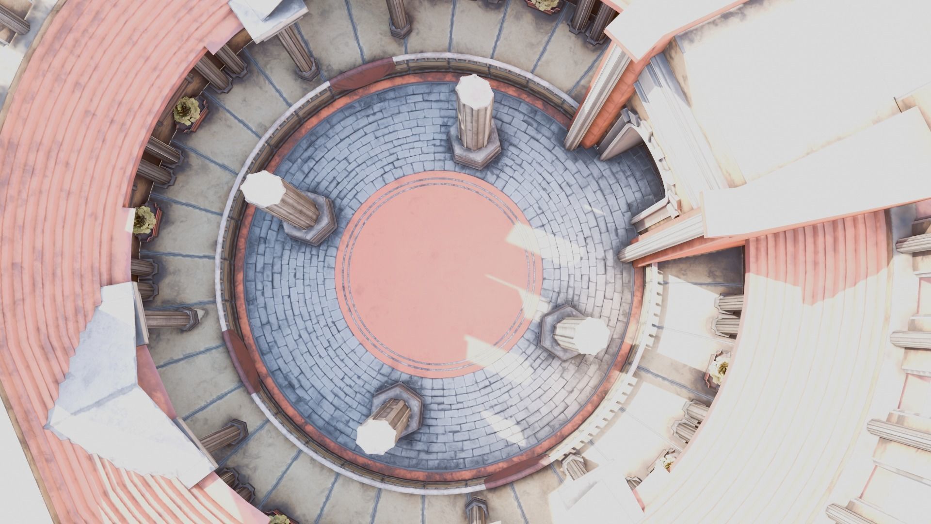 VR Arena Low-poly 3D model_7