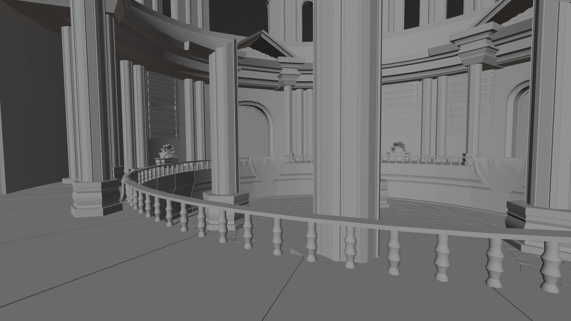 VR Arena Low-poly 3D model_11