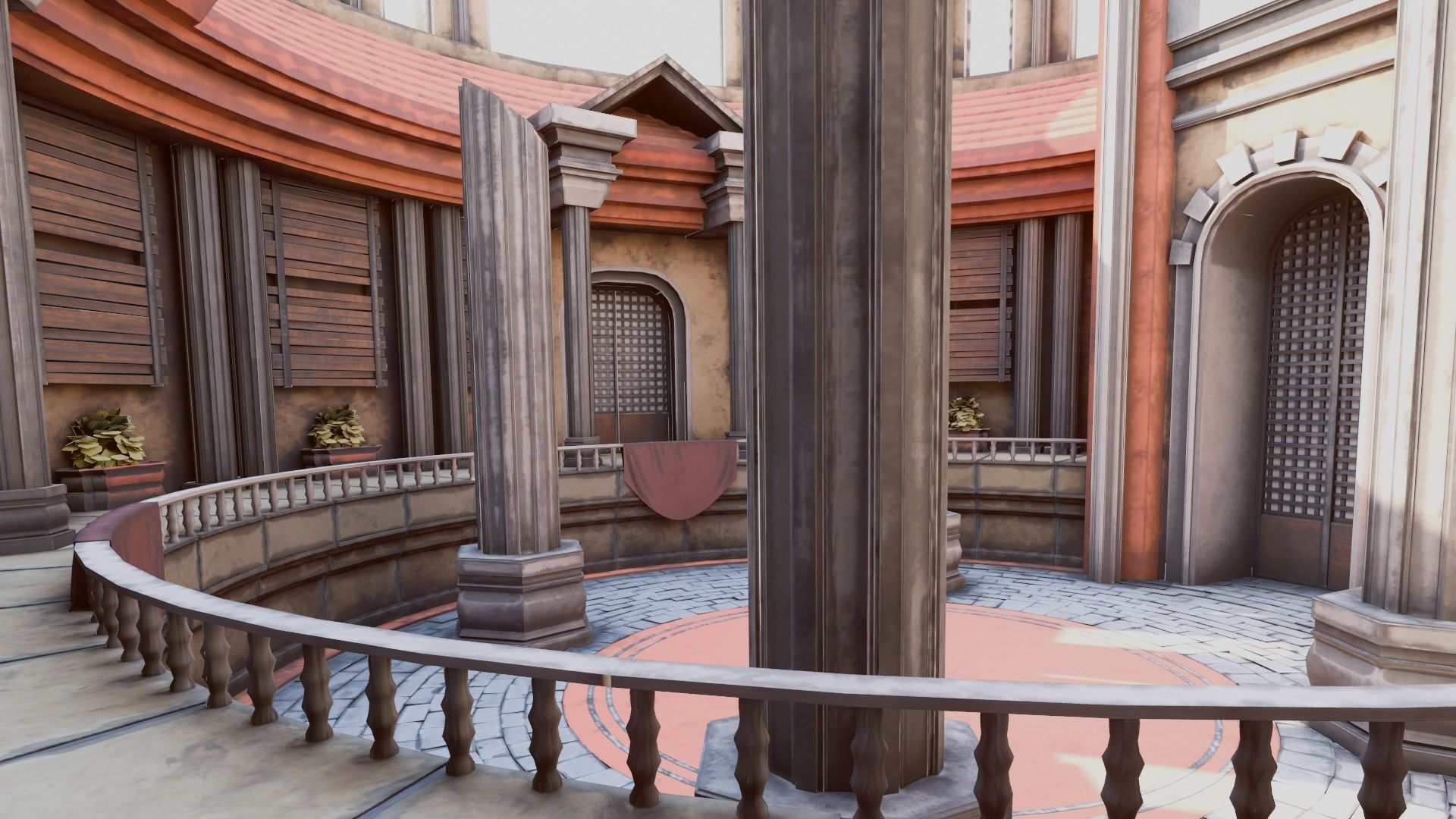 VR Arena Low-poly 3D model_9