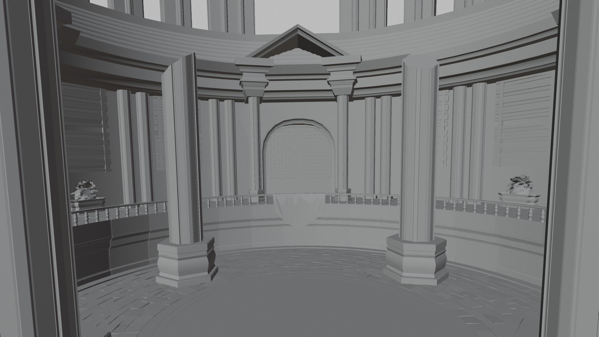 VR Arena Low-poly 3D model_12